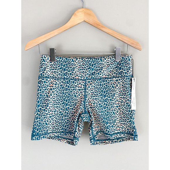 IAB Shorts Iab Mfg 5 No Ride Shorts Teal Leopard Animal Print
